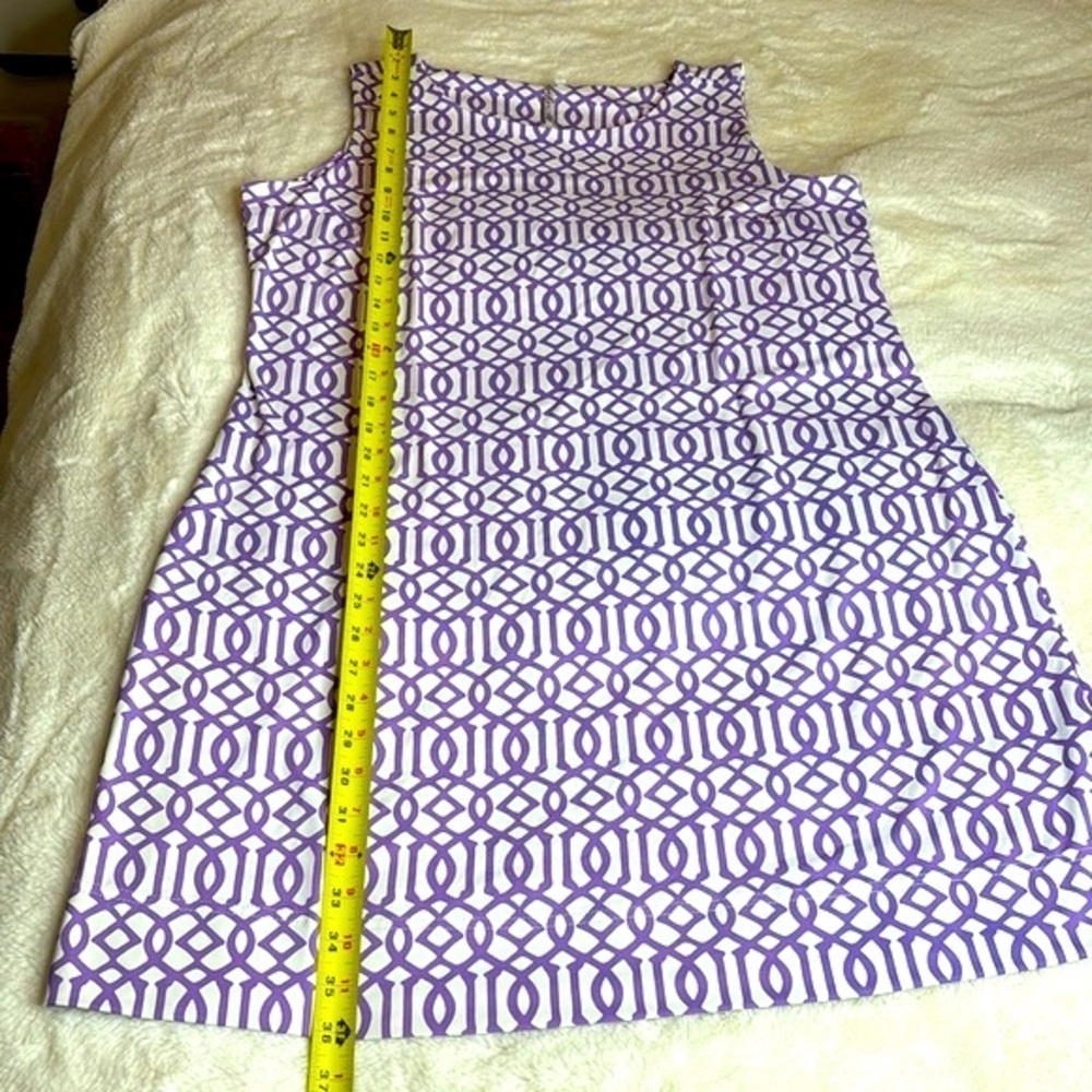 Lulu B summer dress, geometric purple and white design, size XL - Picture 7 of 9